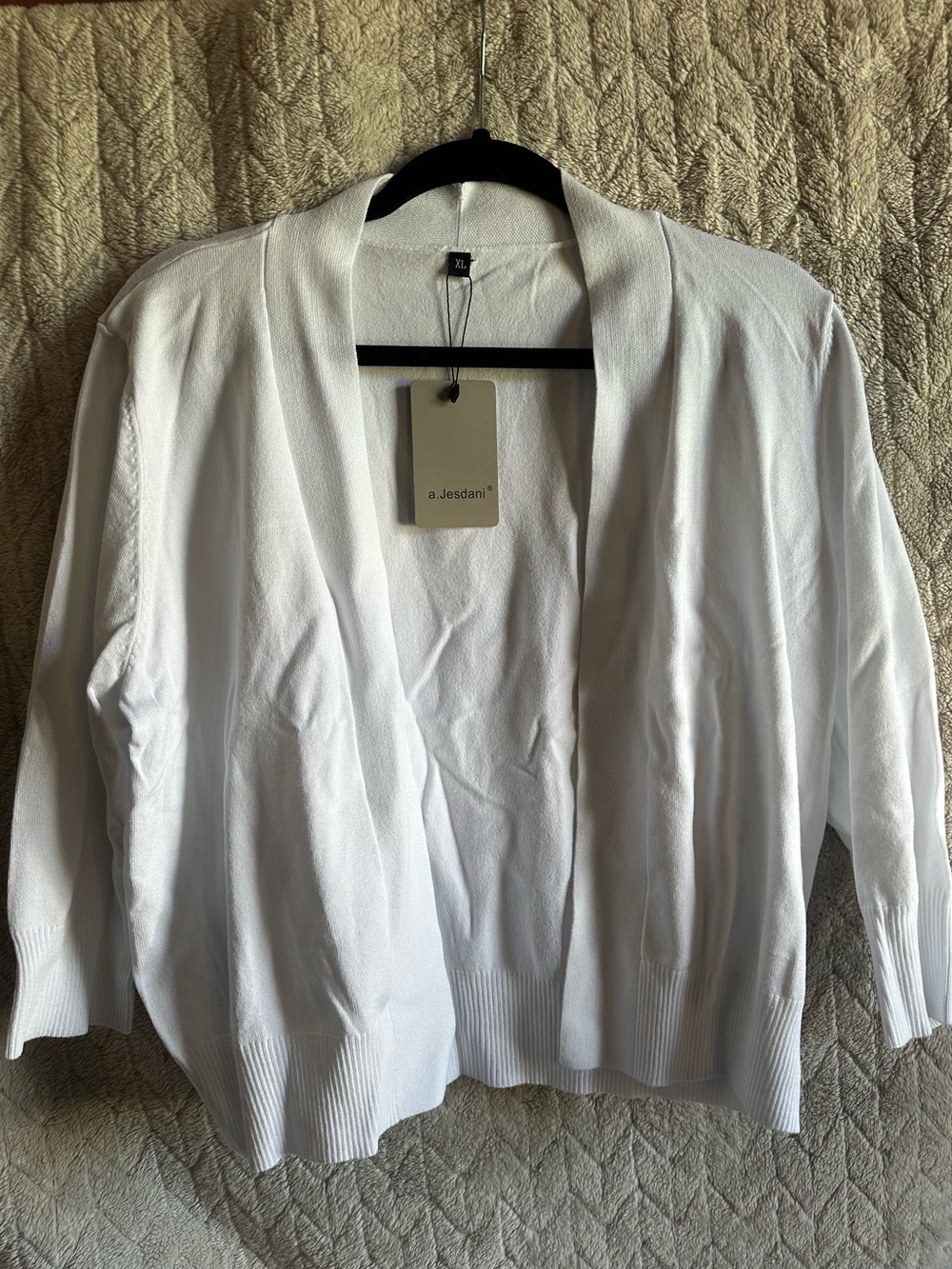 a.Jesdani. White Open-Front Women’s Sweater Cardigan